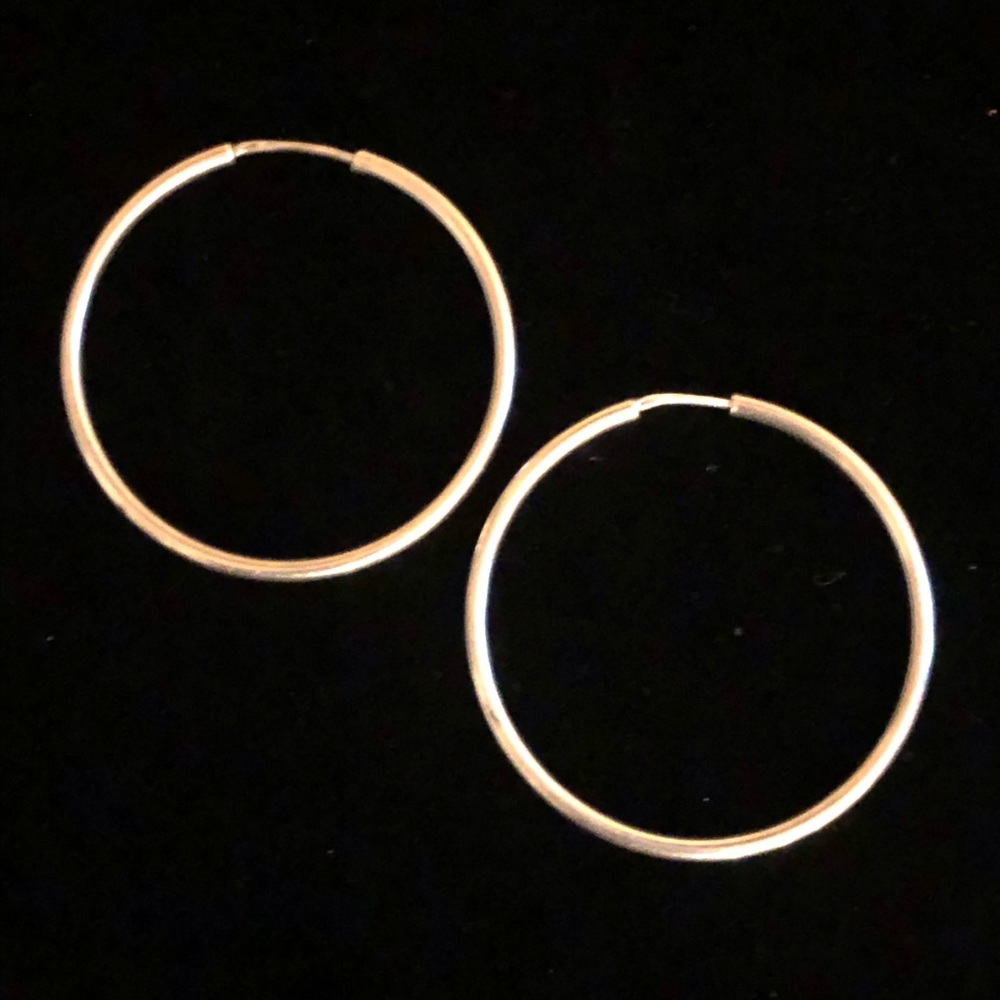 Sterling silver 2” endless hoop earrings